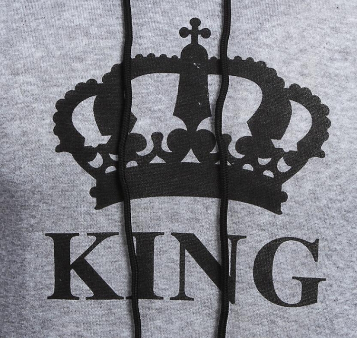 2019 KING Queen Crown Print Unisex Autumn Hoodies Slim Sweatshirt for Couple Lovers Hooded Pullovers