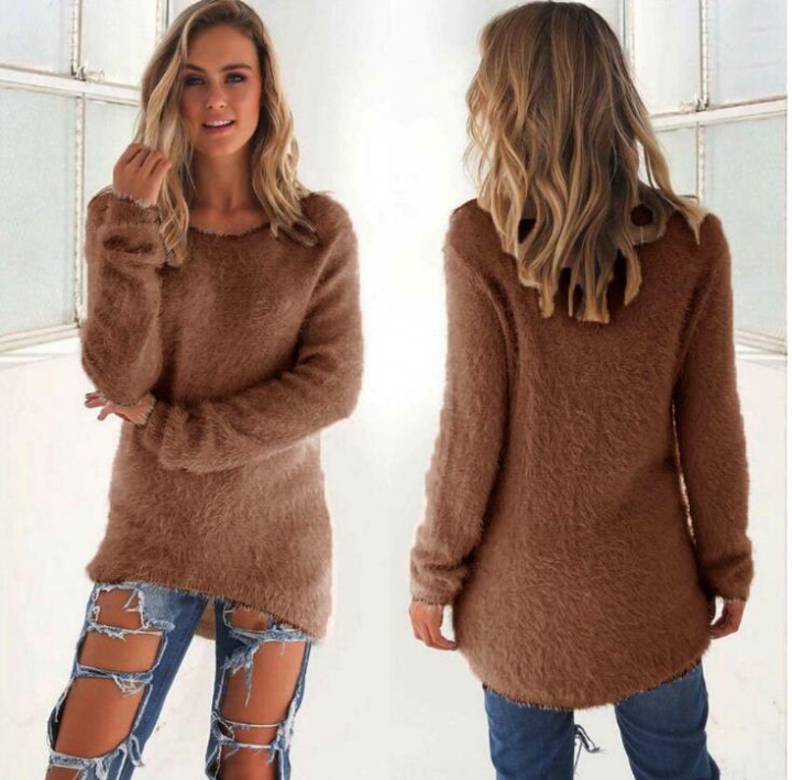 Fashion Sexy Ladies Sweater Coat Long Sleeve Soft Smooth Warm