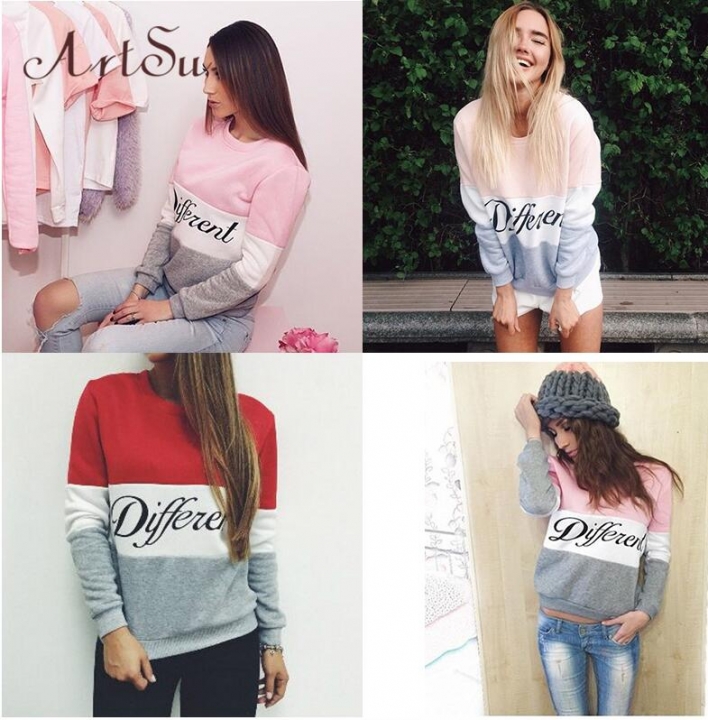 2019 Autumn winter women fleeve hoodies printed letters Different casual sweatshirt hoody sudaderas