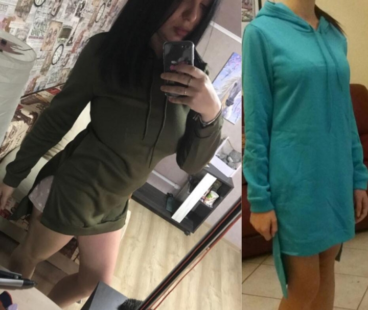 Women Long Sleeve Autumn Winter Ladies Hoodie Dress Casual Hooded Pockets Sportwear Female Fashion