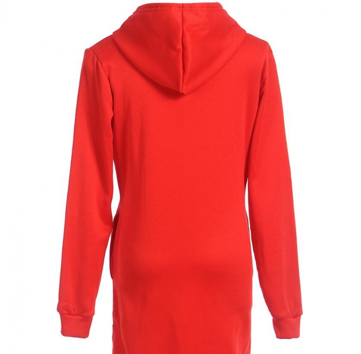 Women Long Sleeve Autumn Winter Ladies Hoodie Dress Casual Hooded Pockets Sportwear Female Fashion
