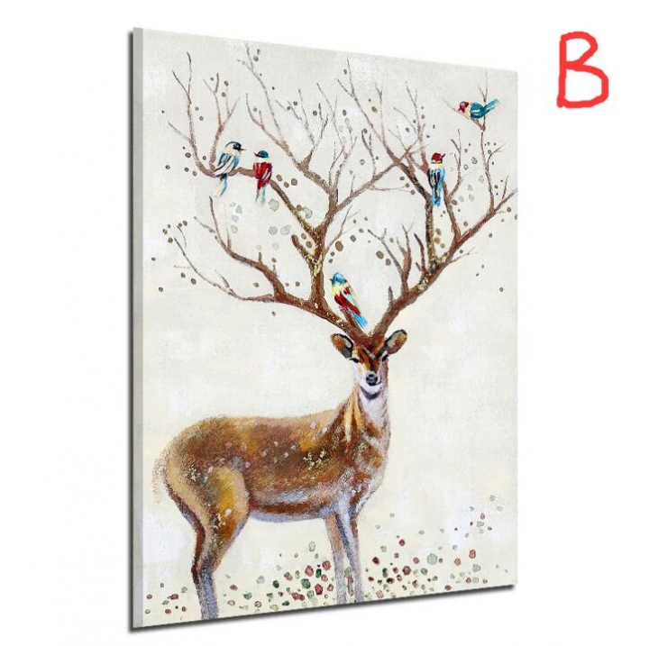 Nordic Style Silhouette of Deer Poster Paintings Wall Decoration Scenery Posters  Prints Wall Art