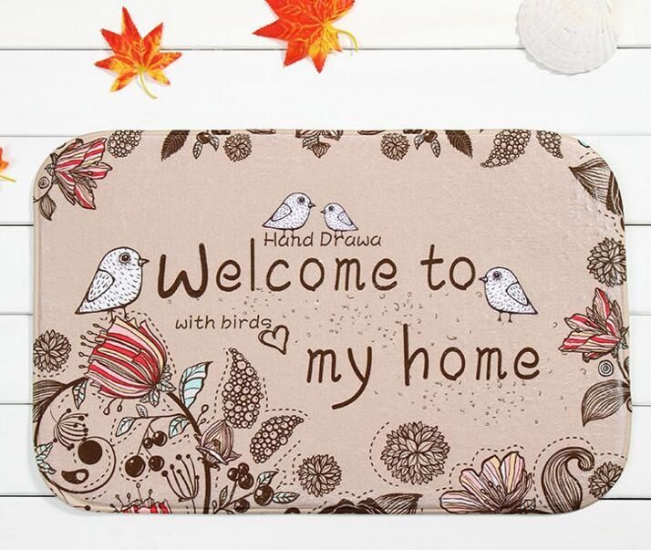 Welcome Floor Mats Printed Bathroom Kitchen Carpets Doormats Floor Mat  Living Room Anti-Slip Tapete B 40*60cm 19