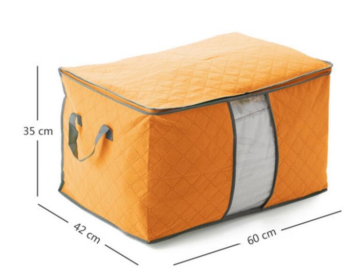 Qualify Storage Bag Portable Organizer Non Woven Underbed Pouch Box Bamboo Clothing Storaging Bag