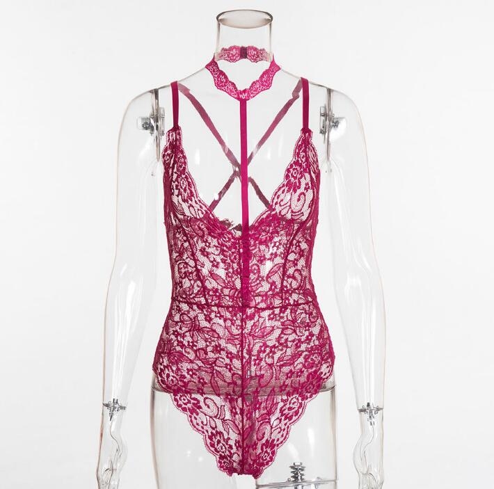 Porn Sexy Lingerie Hollow Out Deep V Bandage Lace Dress Erotic Lingerie Sexy Underwear Nightwear