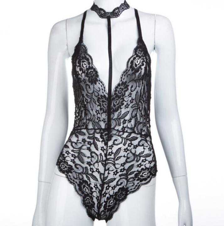 Porn Sexy Lingerie Hollow Out Deep V Bandage Lace Dress Erotic Lingerie Sexy Underwear Nightwear