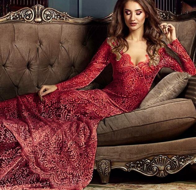 Robe De Soiree Lace Beading Sexy Backless Long Evening  Bride Banquet Elegant Floor-length Dress