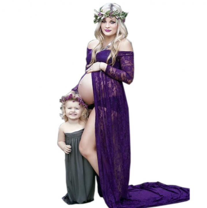 maternity photography props gown Lace Maternity Dress Fancy shooting photo pregnant dress Plus
