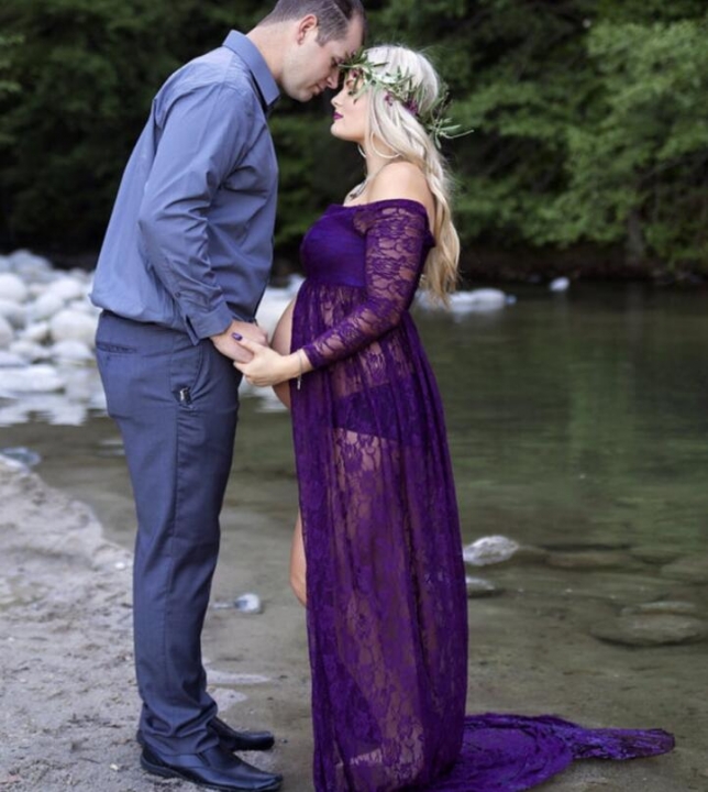 maternity photography props gown Lace Maternity Dress Fancy shooting photo pregnant dress Plus