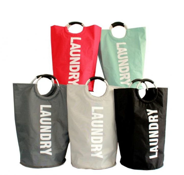 Large Capacity Collapsible Laundry Basket Alloy Handles Durable Waterproof Oxford Laundry Hamper