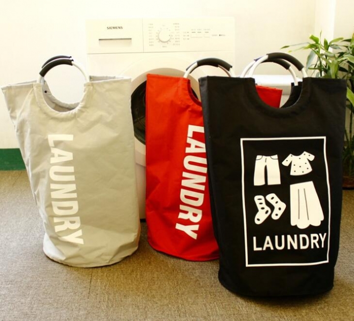 Large Capacity Collapsible Laundry Basket Alloy Handles Durable Waterproof Oxford Laundry Hamper
