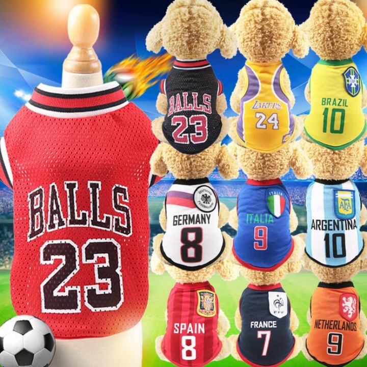 Sports Dog Vest Cat Shirt Pet Clothing Cotton Sweatshirt Football Jersey Dog Clothes For Dogs XS-6XL