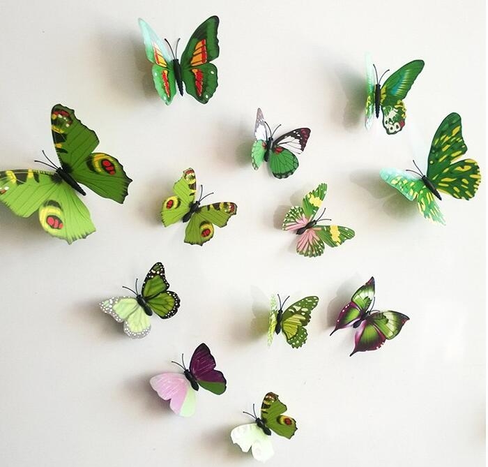 Qualified Wall Stickers12pcs Decal Wall Stickers Home Decorations 3D Butterfly Rainbow PVC Wallpaper