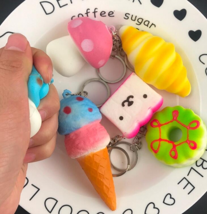 10PCS Random Squishy Bread Slow Rising Cute Straps Cake Buns Pendant Toy Kid Squeeze Scented Charms