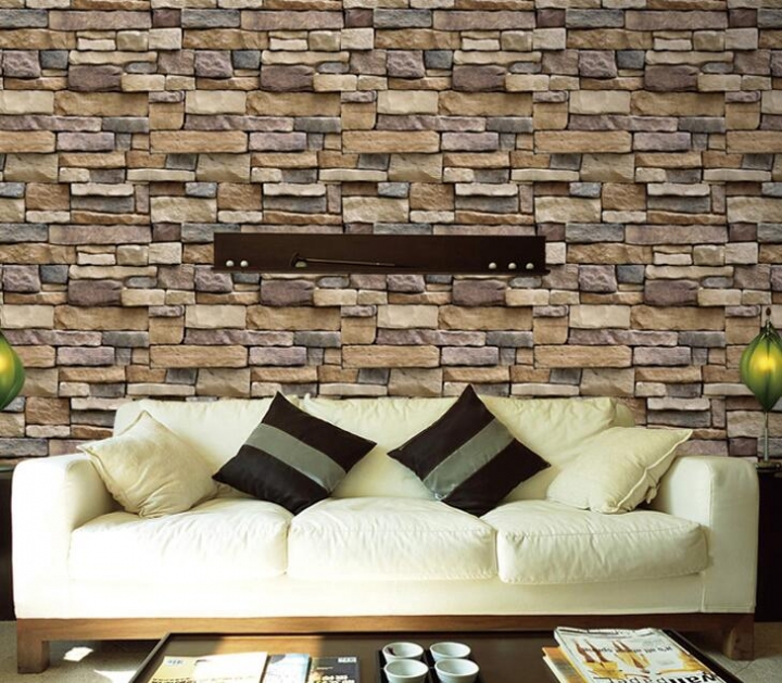 Rustic Vintage 3D Faux Brick Wallpaper Roll Vinyl PVC Retro Industrial Loft Wall Paper  Washable