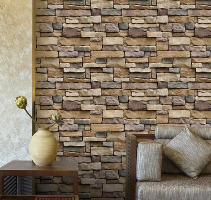 Rustic Vintage 3D Faux Brick Wallpaper Roll Vinyl PVC Retro Industrial Loft Wall Paper  Washable
