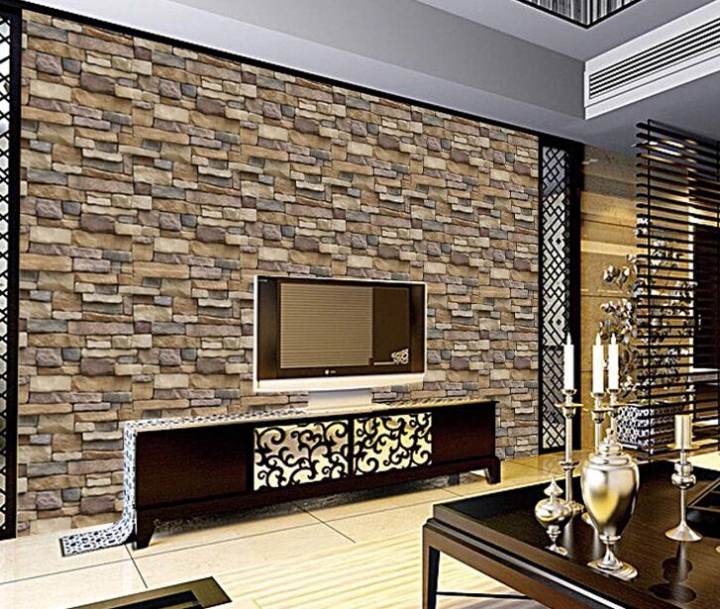 Rustic Vintage 3D Faux Brick Wallpaper Roll Vinyl PVC Retro Industrial Loft Wall Paper  Washable