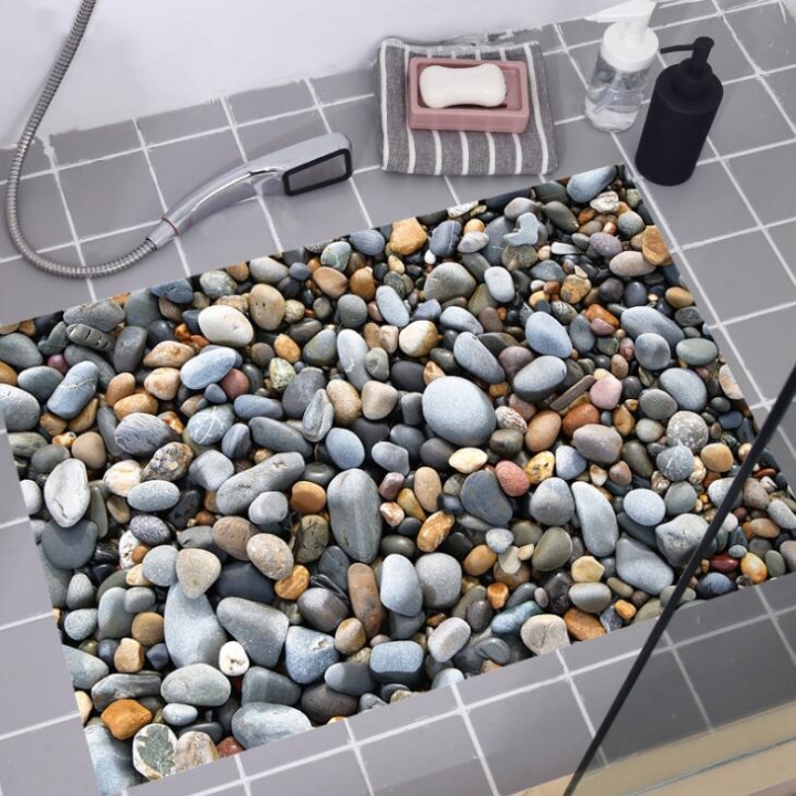 New 3D Labels On Floor Poster Wall Sticker Pebbles Anti-skid Floor Stickers Home Decor Accessories
