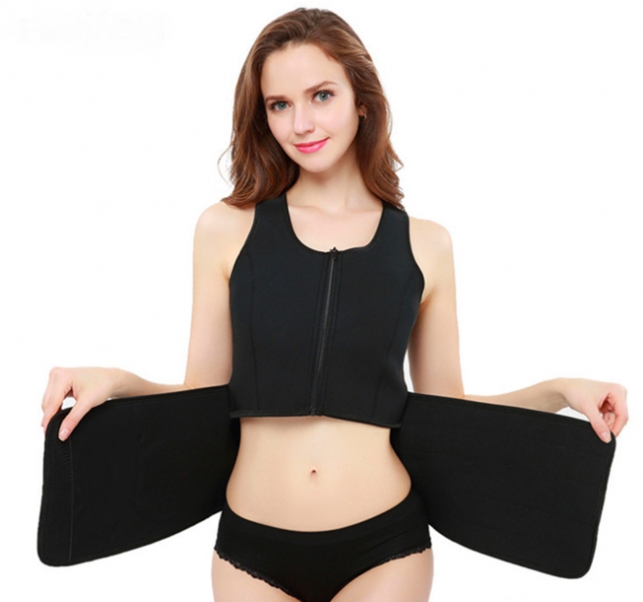 NEW Neoprene Sauna Vest Body Shaper Slimming Waist Trainer Shapewear Adjustable Sweat Belt Corset