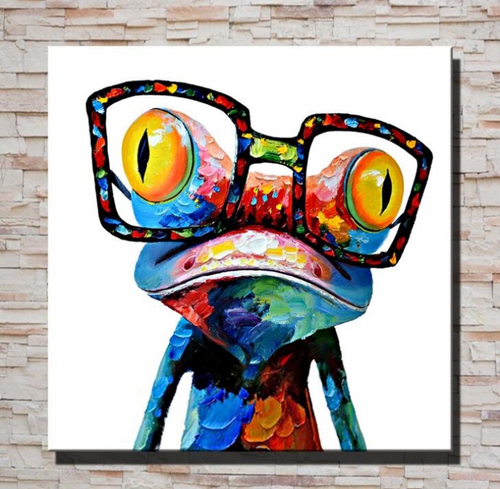 Canvas Painting Wall Art Pictures prints colorful frog on canvas no frame home decor Wall poster
