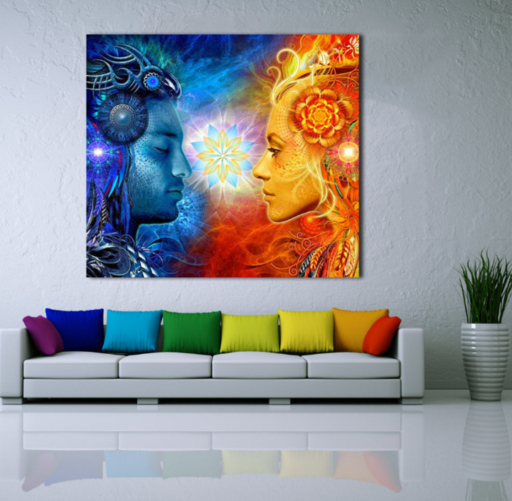 Canvas Painting Wall Art Pictures prints colorful frog on canvas no frame home decor Wall poster