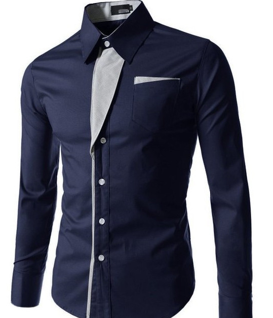 2019 New Fashion Camisa Masculina Long Sleeve Shirt Men Korean Slim Design Formal Casual Male Dress
