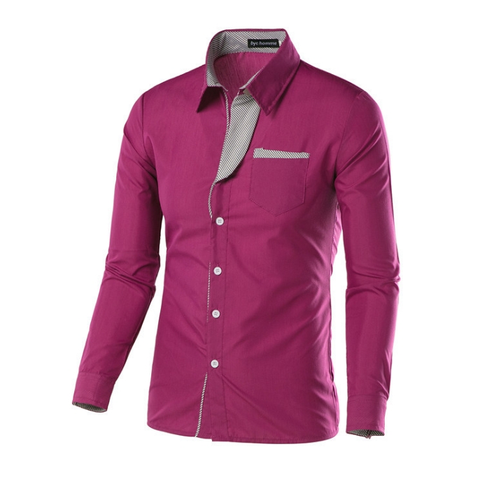 2019 New Fashion Camisa Masculina Long Sleeve Shirt Men Korean Slim Design Formal Casual Male Dress