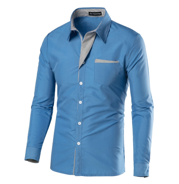 2019 New Fashion Camisa Masculina Long Sleeve Shirt Men Korean Slim Design Formal Casual Male Dress