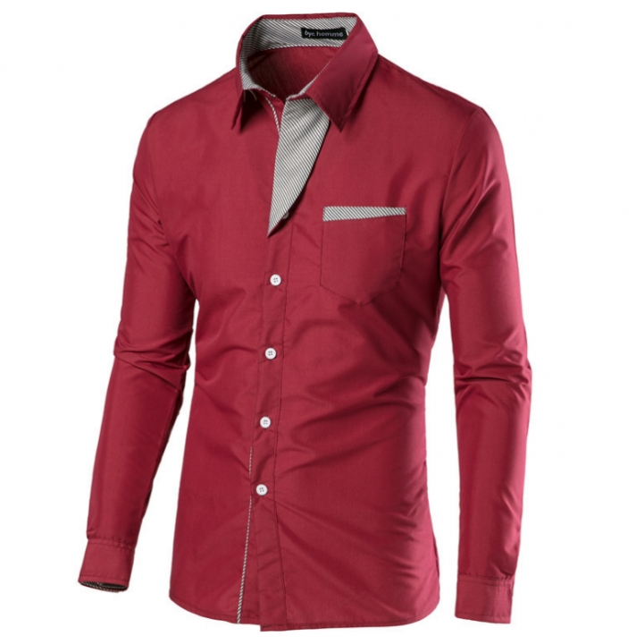 2019 New Fashion Camisa Masculina Long Sleeve Shirt Men Korean Slim Design Formal Casual Male Dress