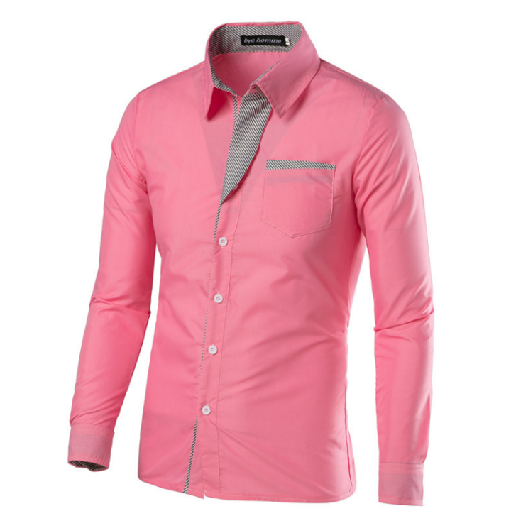 2019 New Fashion Camisa Masculina Long Sleeve Shirt Men Korean Slim Design Formal Casual Male Dress