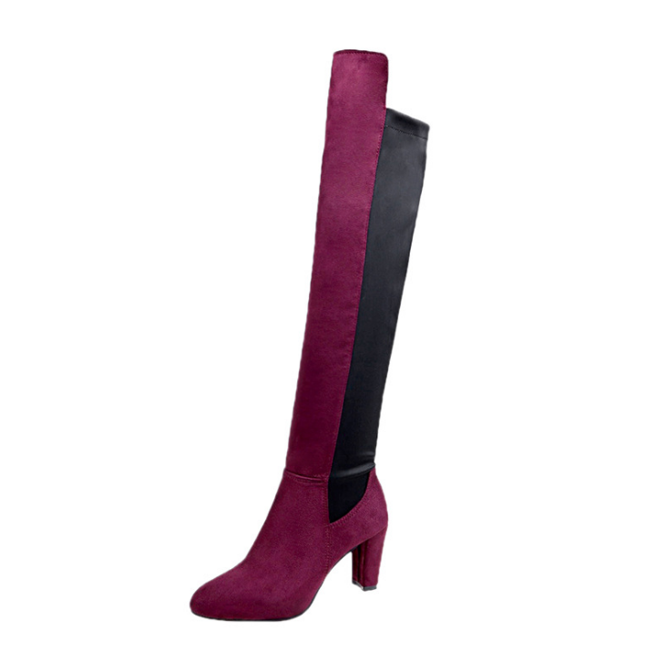 Women&apos;s Thigh High Fashion Over The Knee Block Heel Boots