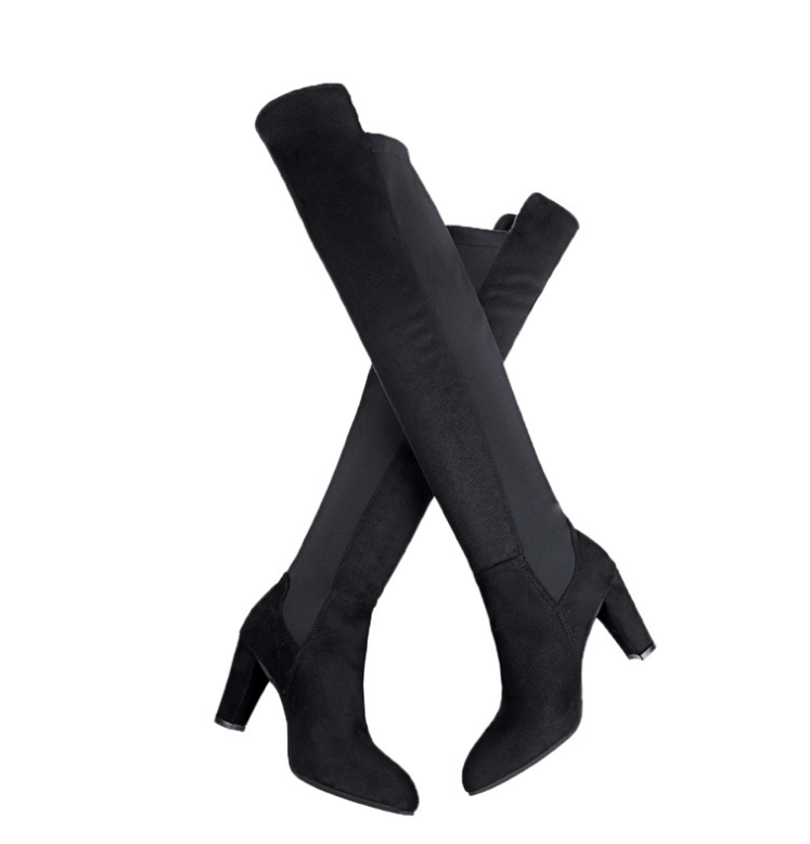 Women&apos;s Thigh High Fashion Over The Knee Block Heel Boots