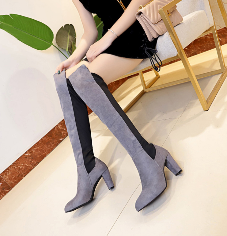 Women&apos;s Thigh High Fashion Over The Knee Block Heel Boots