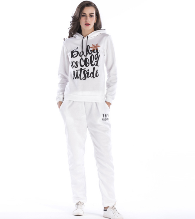 2pcs Hooded Casual Tracksuit Suits For Women Set Hoodies Sweatshirt+pant Women&apos;s Suit Sweatsuit