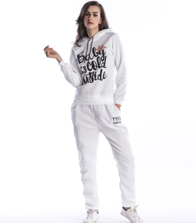 2pcs Hooded Casual Tracksuit Suits For Women Set Hoodies Sweatshirt+pant Women&apos;s Suit Sweatsuit