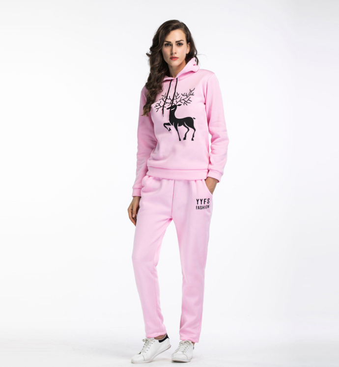 2pcs Hooded Casual Tracksuit Suits For Women Set Hoodies Sweatshirt+pant Women&apos;s Suit Sweatsuit