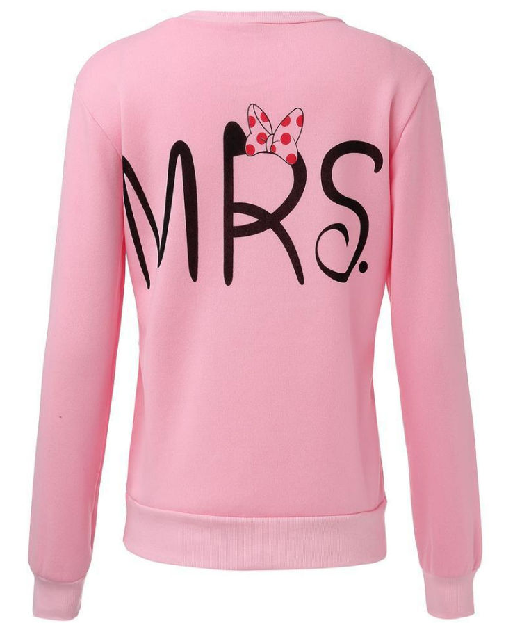 Sweatshirt Hoodies 2019 Print MR and MRS Lovers Couples Sweatshirts for Autumn Men Women tracksuits