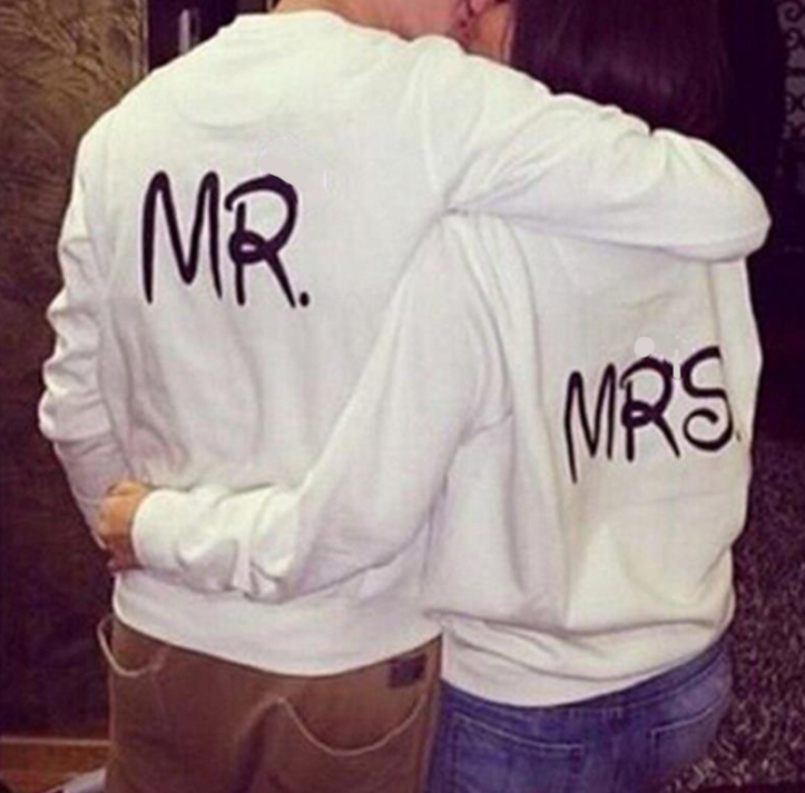 Sweatshirt Hoodies 2019 Print MR and MRS Lovers Couples Sweatshirts for Autumn Men Women tracksuits