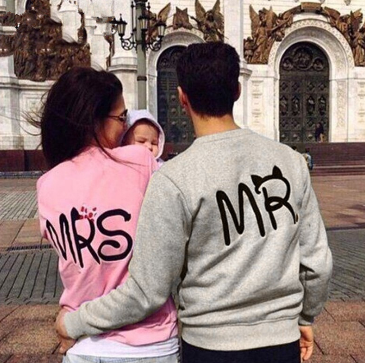 Sweatshirt Hoodies 2019 Print MR and MRS Lovers Couples Sweatshirts for Autumn Men Women tracksuits
