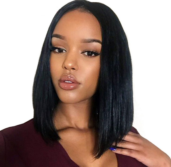 Glueless Wig Brazilian Straight Short Lace Front Human Hair Wigs Black Women Pre Plucked Remy Hair