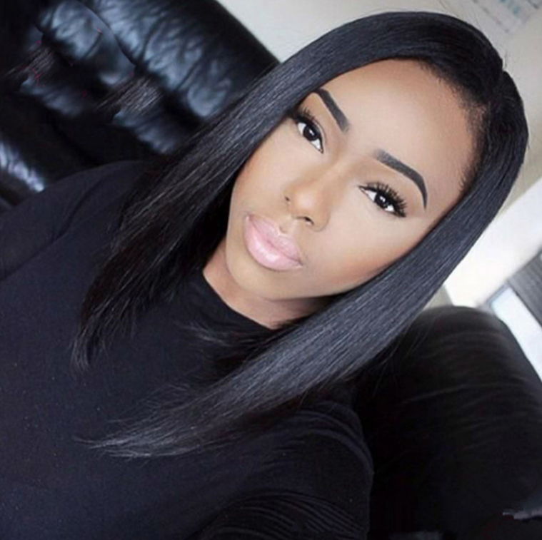 Glueless Wig Brazilian Straight Short Lace Front Human Hair Wigs Black Women Pre Plucked Remy Hair