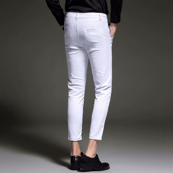 Fashion New High Quality Cotton Men Pants Straight Male Classic Business Casual Trousers Nine points