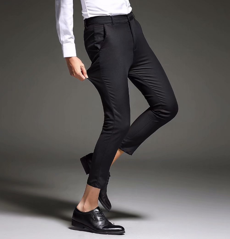 Fashion New High Quality Cotton Men Pants Straight Male Classic Business Casual Trousers Nine points