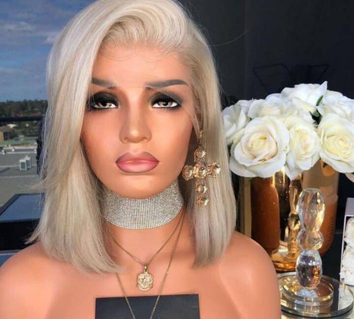 Beauty Lace Front Human Hair Wigs Bob Wig with Pre Plucked Hairline Brazilian Hair Lace Closure Wig