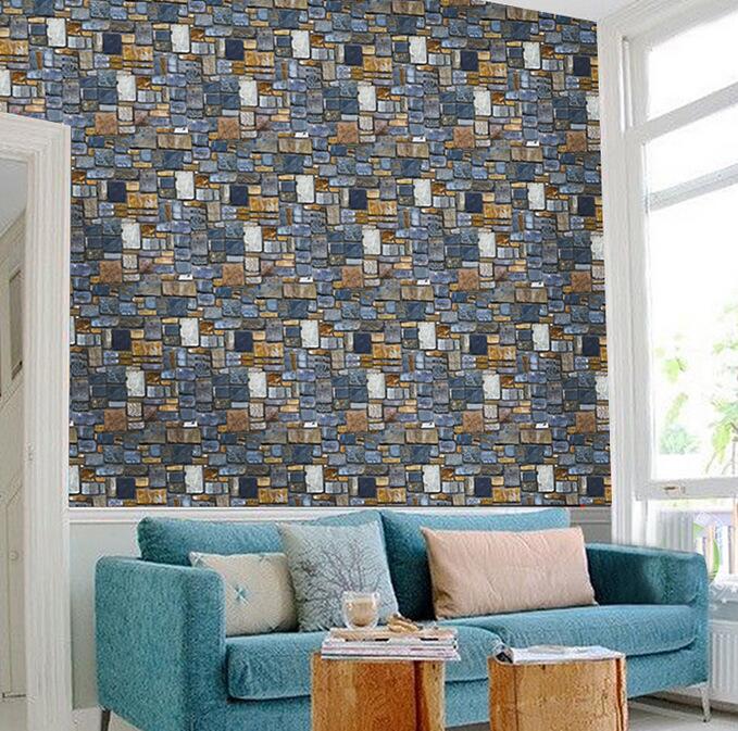 Rustic Vintage 3D Faux Brick Wallpaper Roll Vinyl PVC Retro Industrial Loft Wall Paper  Washable