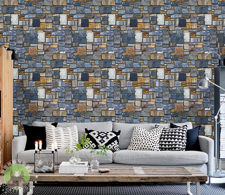 Rustic Vintage 3D Faux Brick Wallpaper Roll Vinyl PVC Retro Industrial Loft Wall Paper  Washable