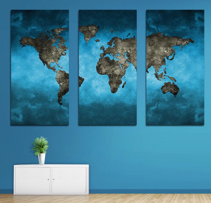 Home Decor Canvas Painting Map Wall Art Picture Canvas Prints Modern Wall Pictures for Room No Frame