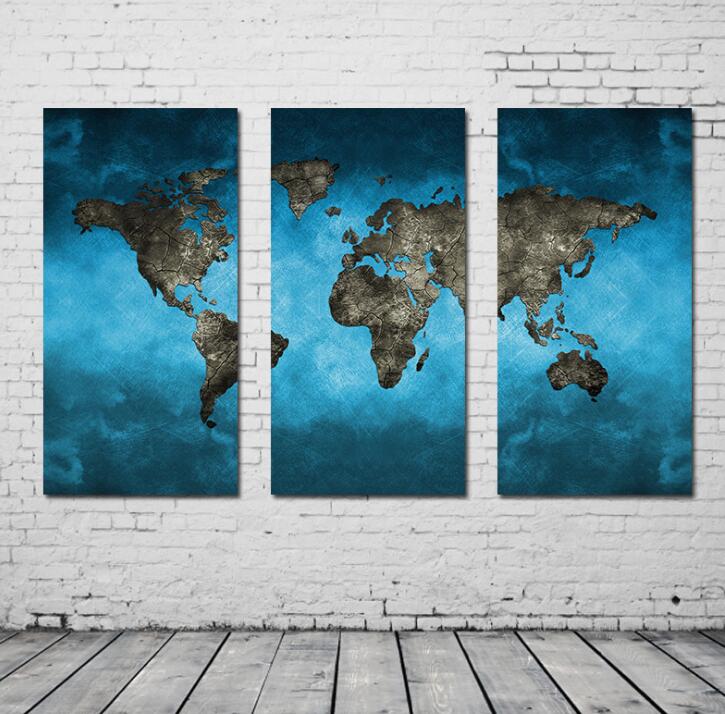 Home Decor Canvas Painting Map Wall Art Picture Canvas Prints Modern Wall Pictures for Room No Frame