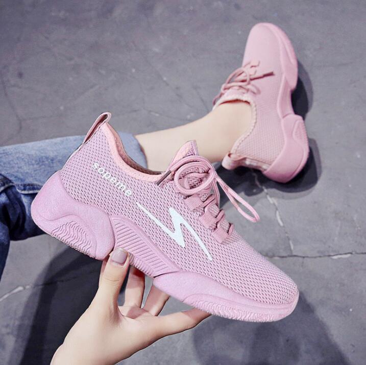 Women Casual Shoes Breathable Walking Mesh Flat Shoes Sneakers Women 2019 Gym Vulcanized Tenis