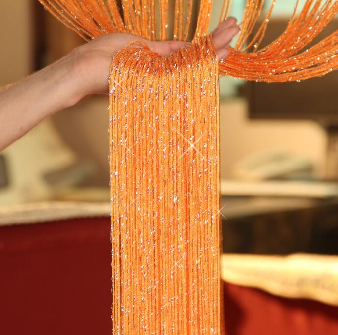Door String Curtain 1mX2m Shiny Tassel Flash Line Window Curtain Valance Divider Decorative Wedding